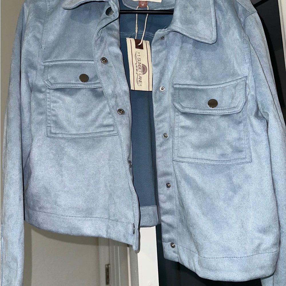 Light Blue Suede Jacket